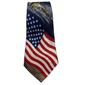 Steven Harris Americana Men's Flying Eagle Flag Patriotic Freedom Tie Necktie
